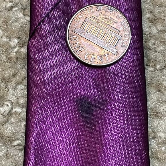 Jhane Barnes Purple Mesh Overlay Tie Formal Gala Silk Blend 3” Necktie - Picture 7 of 7